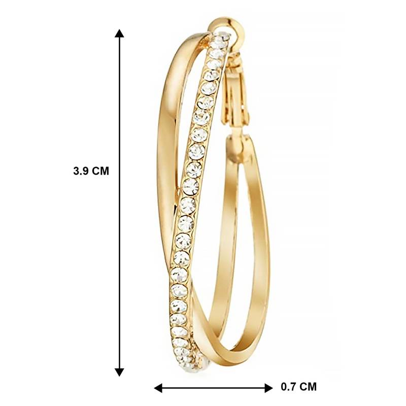 American diamond studded hoop earrings wear jewelry