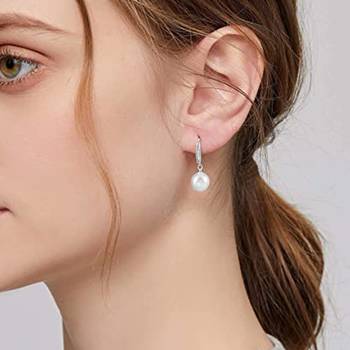 Pearl studded drop earrings jewellry 1