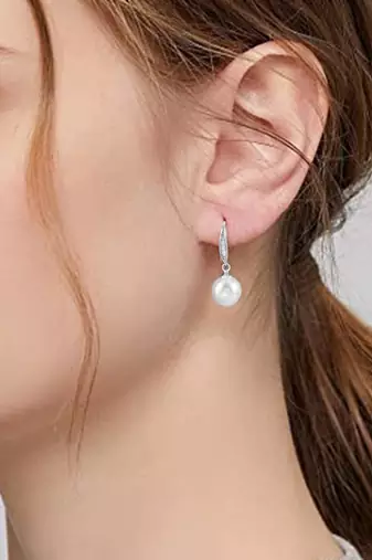 Pearl studded drop earrings jewellry
