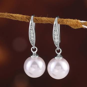 Pearl studded drop earrings jewellry 2