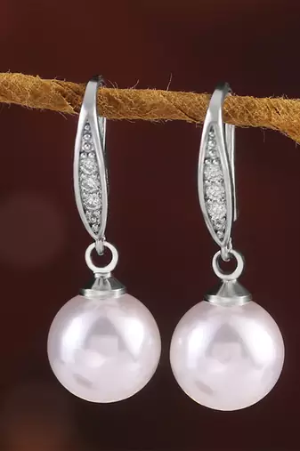 Pearl studded drop earrings jewellry