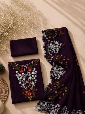 Embellished Unstitched Dress Material 3