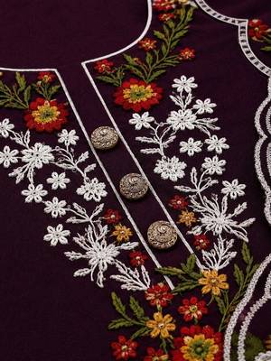 Embellished Unstitched Dress Material 4
