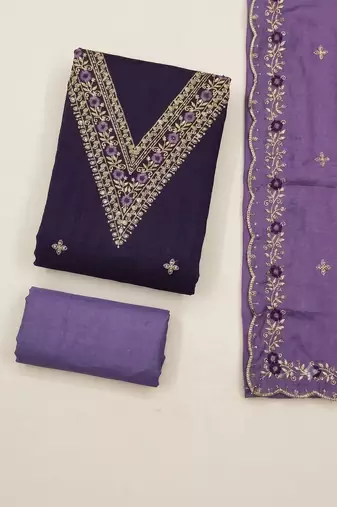 Embellished Unstitched Dress Material