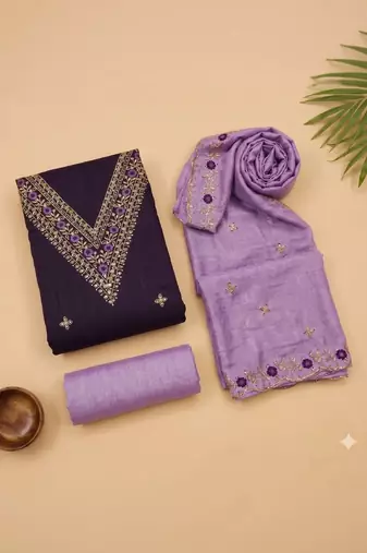 Embellished Unstitched Dress Material