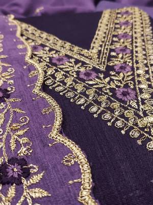 Embellished Unstitched Dress Material 4