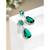 Silver plated cubic zirconia & green crystal studded drop earrings