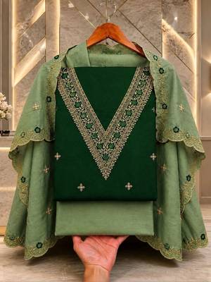 Embellished Unstitched Dress Material 1