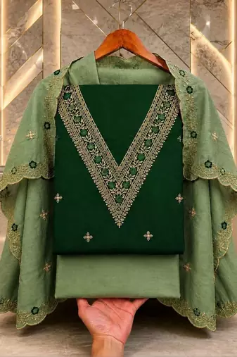 Embellished Unstitched Dress Material