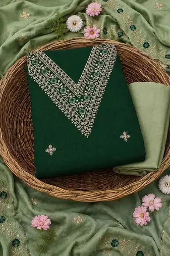 Embellished Unstitched Dress Material