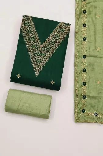 Embellished Unstitched Dress Material