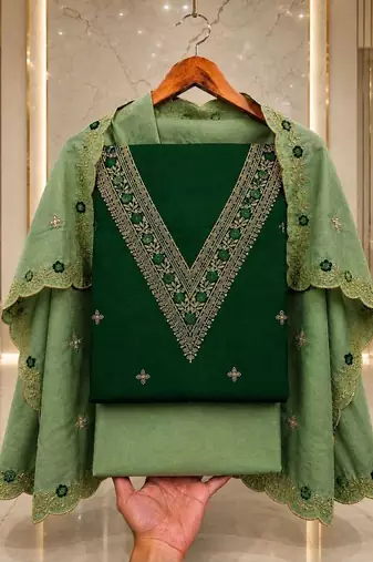 Embellished Unstitched Dress Material