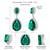 Silver plated cubic zirconia & green crystal studded drop earrings