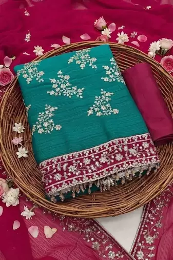 Embellished Unstitched Dress Material