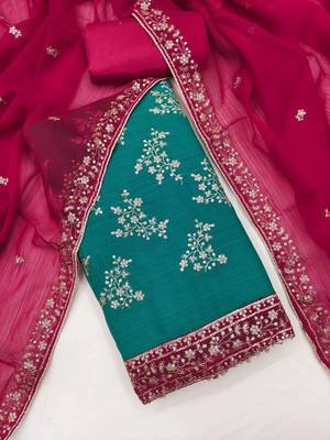 Embellished Unstitched Dress Material 4