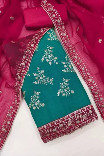 Embellished Unstitched Dress Material