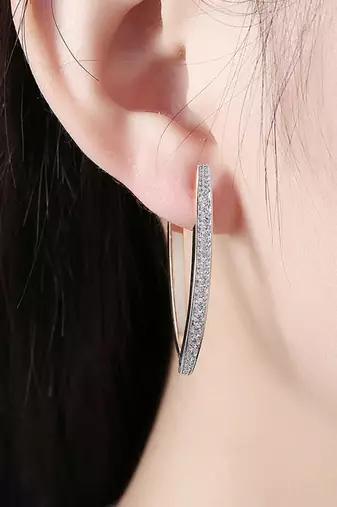 Diamond cut cz clutch back hoop earrings jewelry