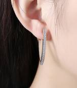 Diamond cut cz clutch back hoop earrings jewelry