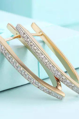 Diamond cut cz clutch back hoop earrings jewelry