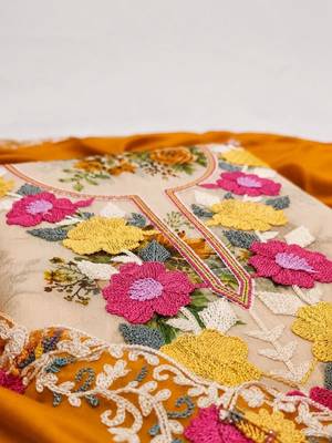 Embellished Unstitched Dress Material 3
