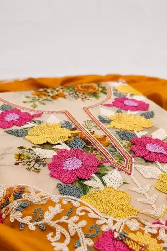 Embellished Unstitched Dress Material