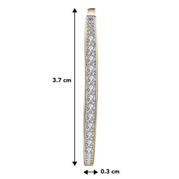Diamond cut cz clutch back hoop earrings jewelry 3