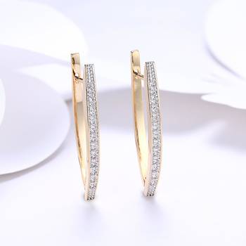 Diamond cut cz clutch back hoop earrings jewelry 4