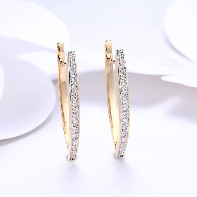 Diamond cut cz clutch back hoop earrings jewelry