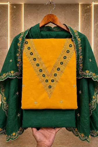 Embellished Unstitched Dress Material