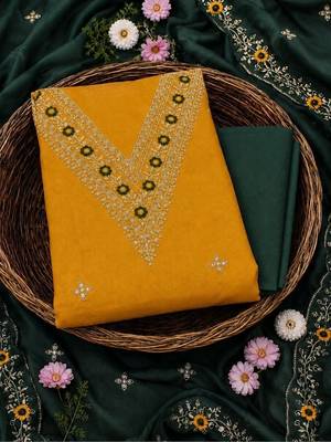 Embellished Unstitched Dress Material 4
