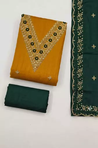 Embellished Unstitched Dress Material