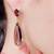 Purple crystal studded gold plated drop & dangle earrings jewelry