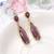 Purple crystal studded gold plated drop & dangle earrings jewelry