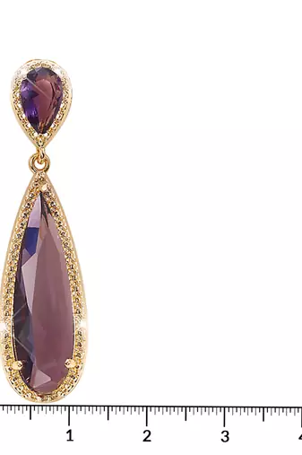 Purple crystal studded gold plated drop & dangle earrings jewelry