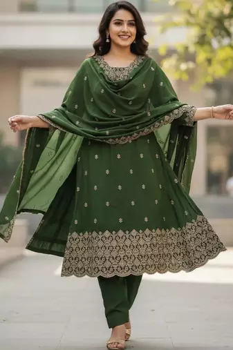 Embellished Unstitched Dress Material