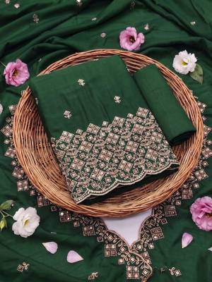 Embellished Unstitched Dress Material 3