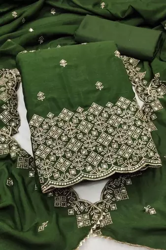 Embellished Unstitched Dress Material
