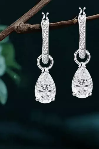 American diamond studded drop earring jewellry