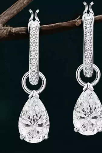 American diamond studded drop earring jewellry