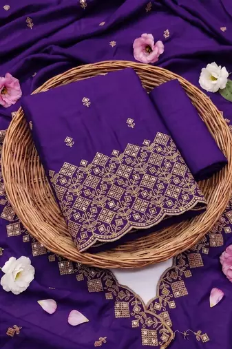 Embellished Unstitched Dress Material