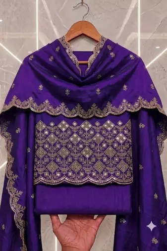 Embellished Unstitched Dress Material