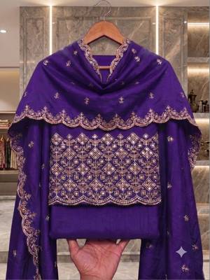 Embellished Unstitched Dress Material 4