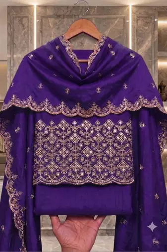 Embellished Unstitched Dress Material