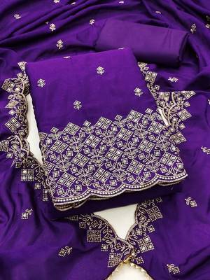 Embellished Unstitched Dress Material 5