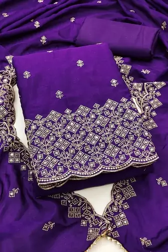 Embellished Unstitched Dress Material