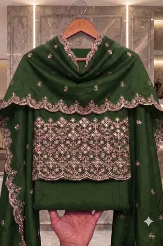 Embellished Unstitched Dress Material
