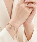 Rose charm bracelet crystal studded festive casual wear jewelry for women