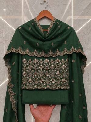 Embellished Unstitched Dress Material 4