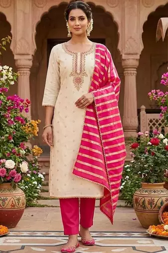 Embroidered Unstitched Dress Material