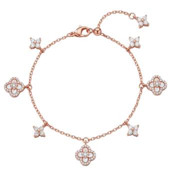 Rose charm bracelet crystal studded festive casual wear jewelry for women 3